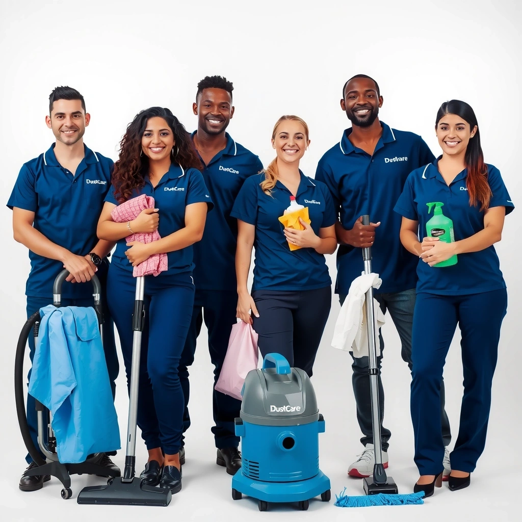 DustCare cleaning team with professional equipment